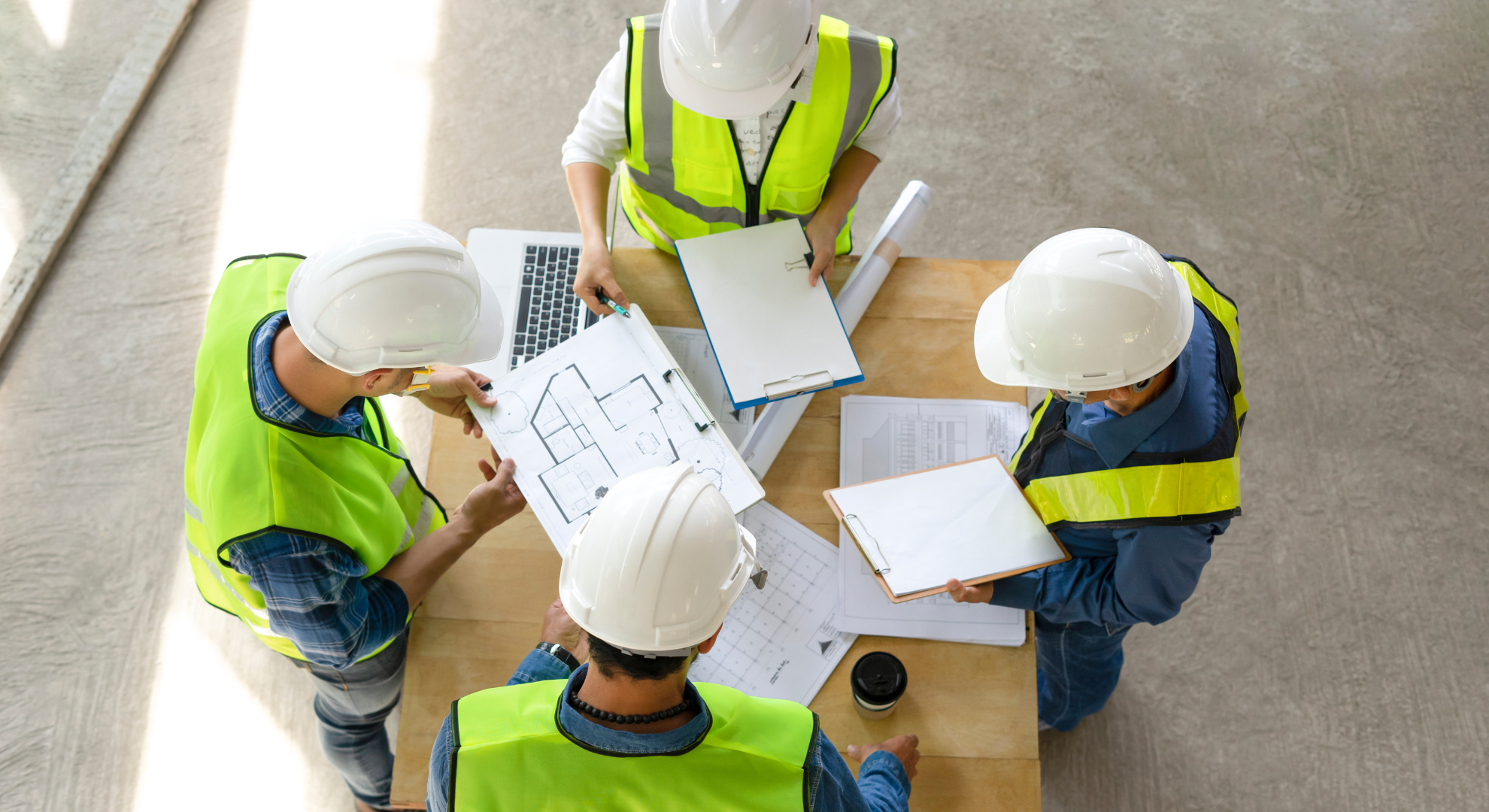 A team of construction workers