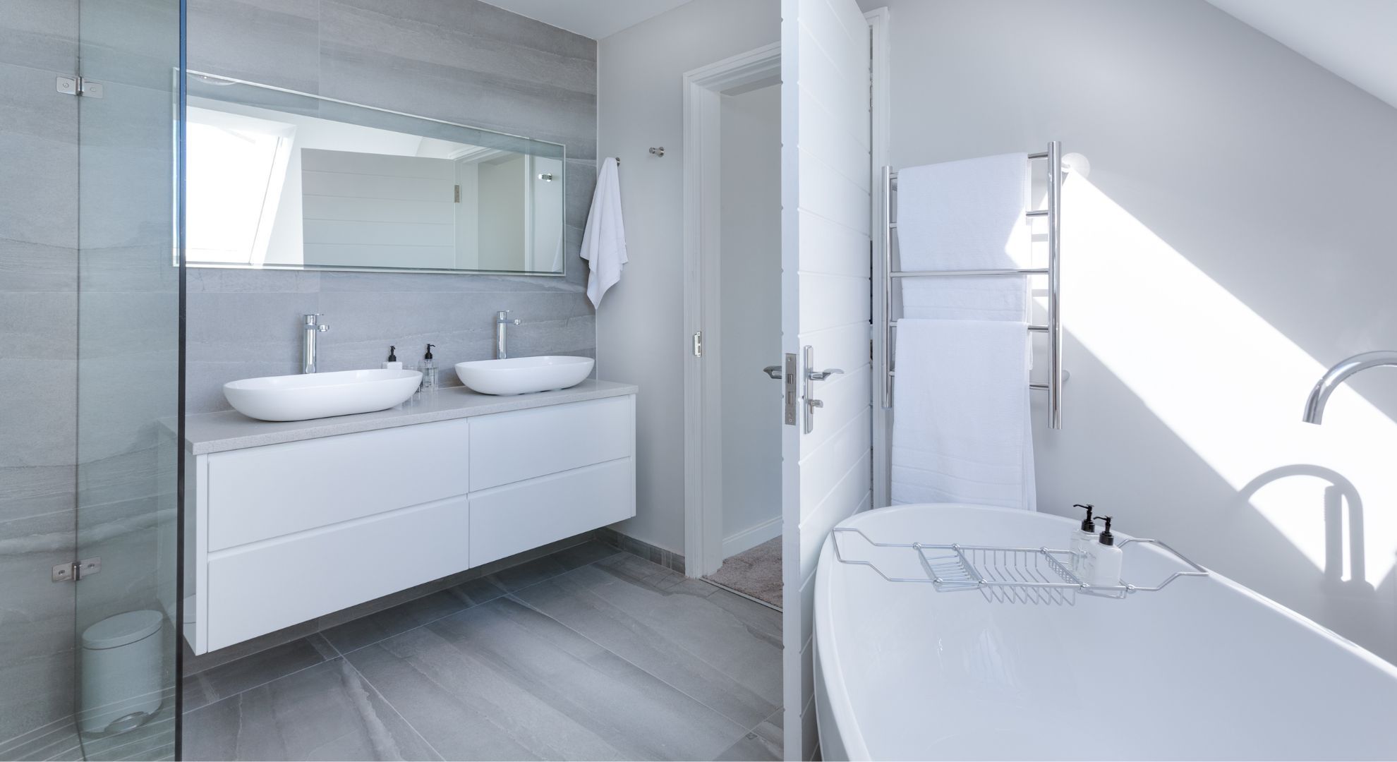 all-white bathroom